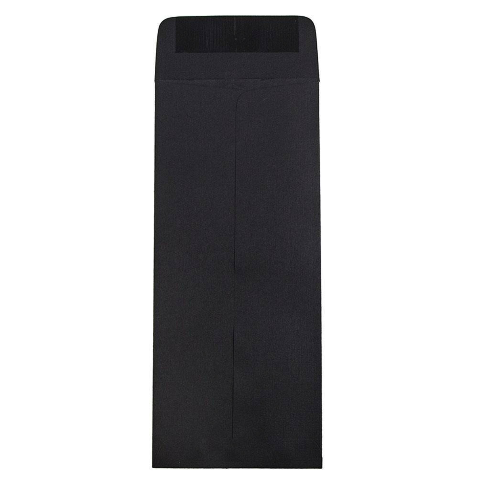 JAM Paper 4.5" x 10.375" Black Linen Policy Business Envelopes, 25ct.